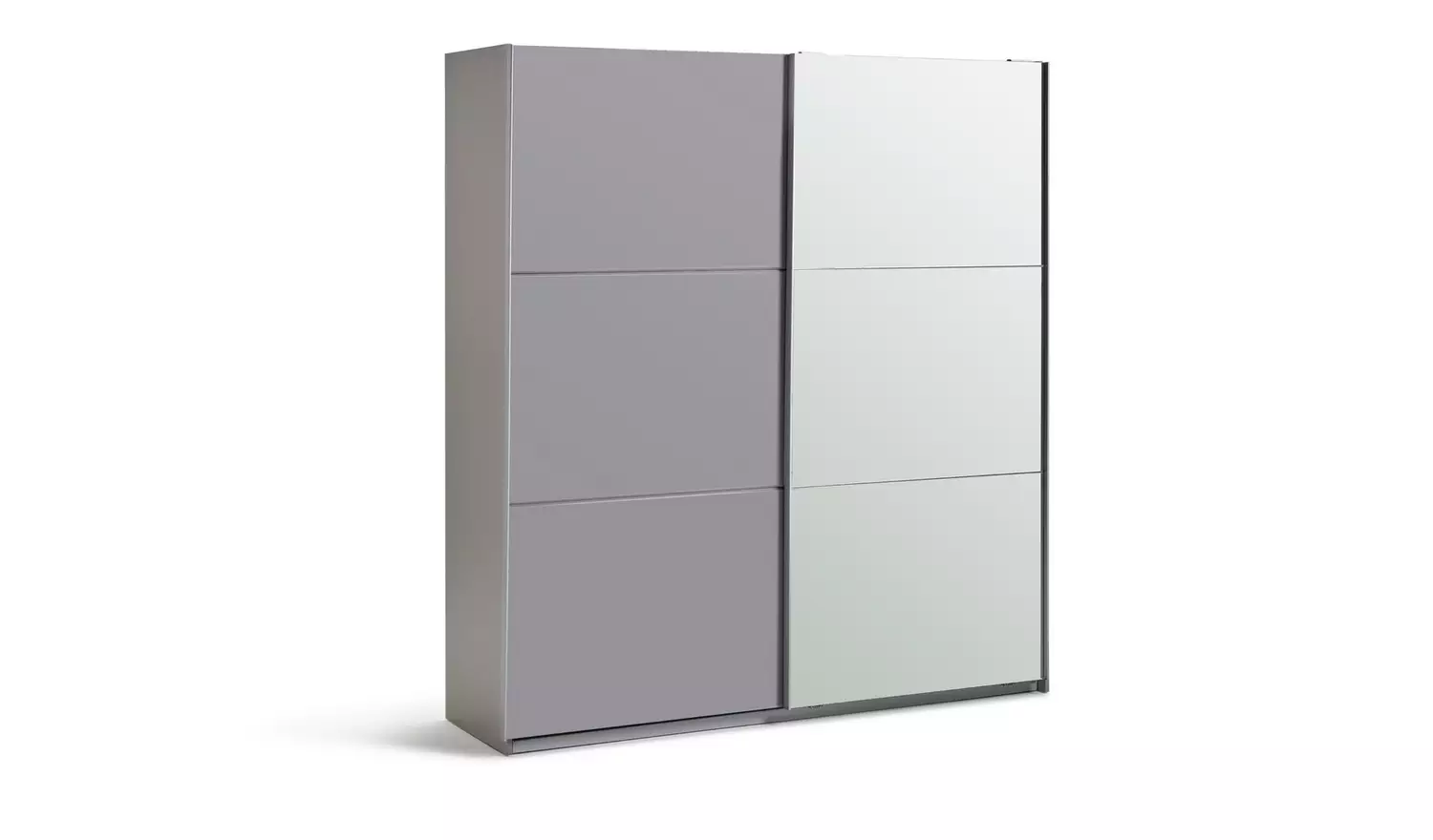 Habitat Holsted Mirror 180cm Sliding Wardrobe - Grey Gloss