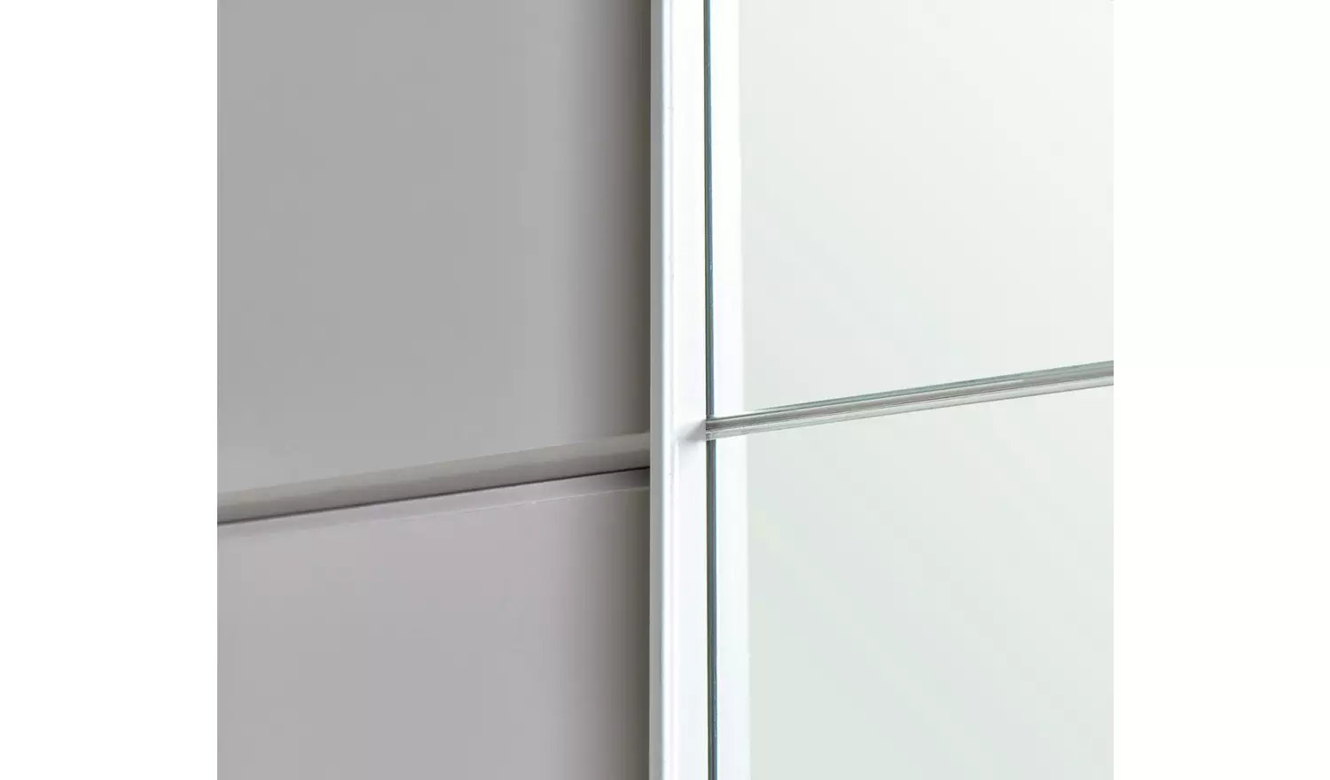 Habitat Holsted Mirror 180cm Sliding Wardrobe - Grey Gloss