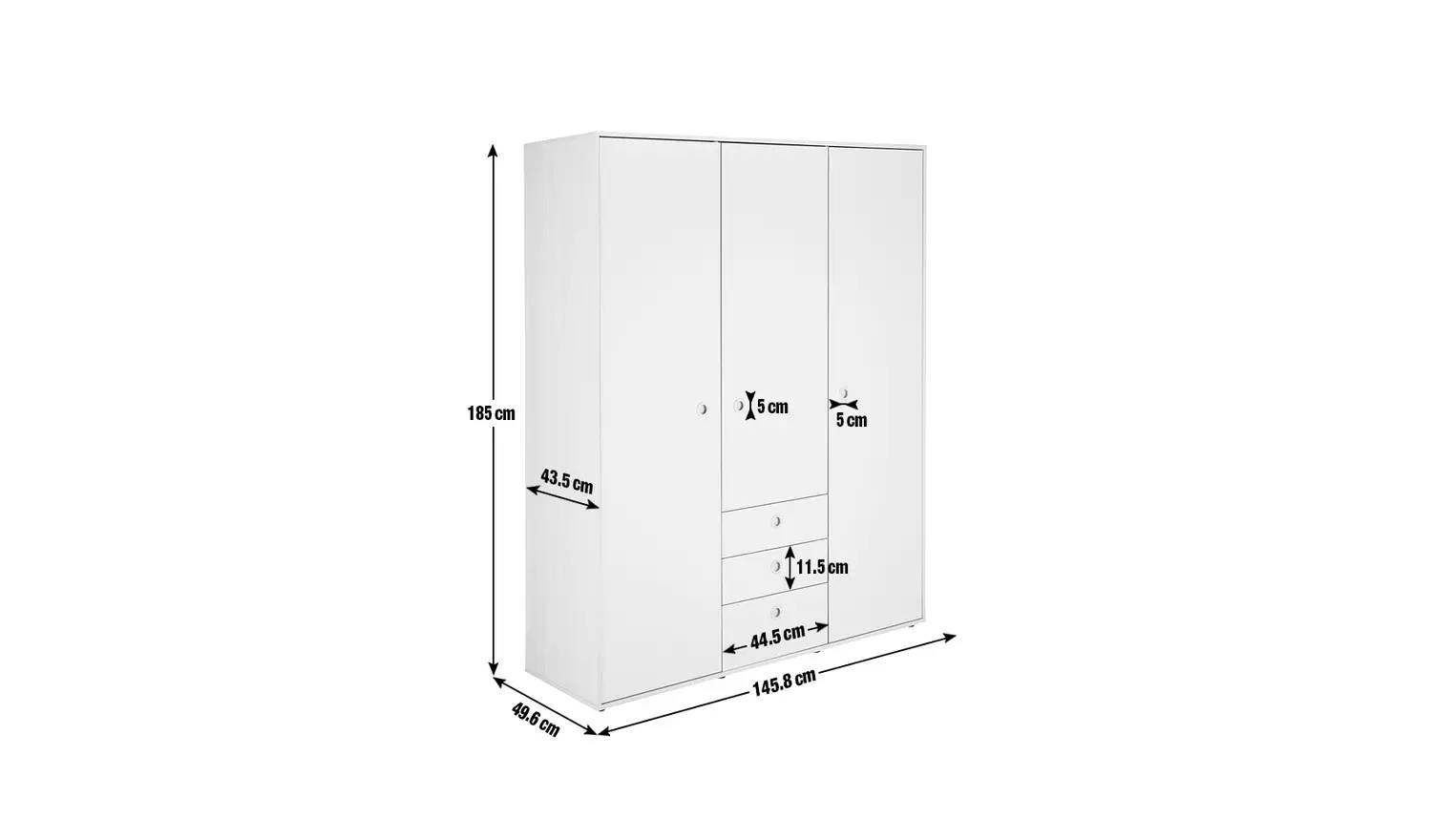 Argos Home Camden 3 Door 3 Drawer Wardrobe – White & Acacia