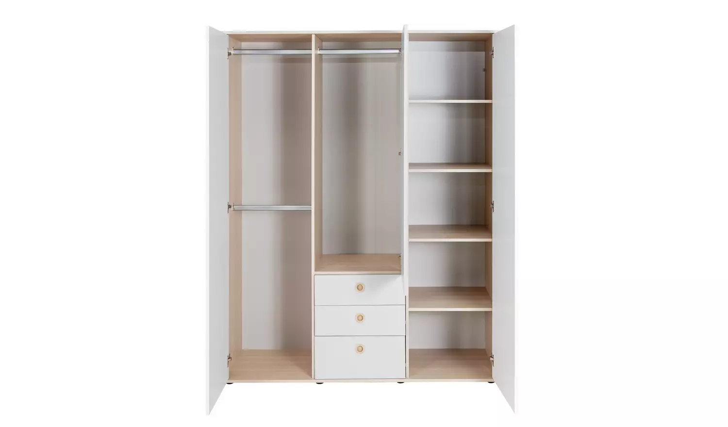 Argos Home Camden 3 Door 3 Drawer Wardrobe – White & Acacia