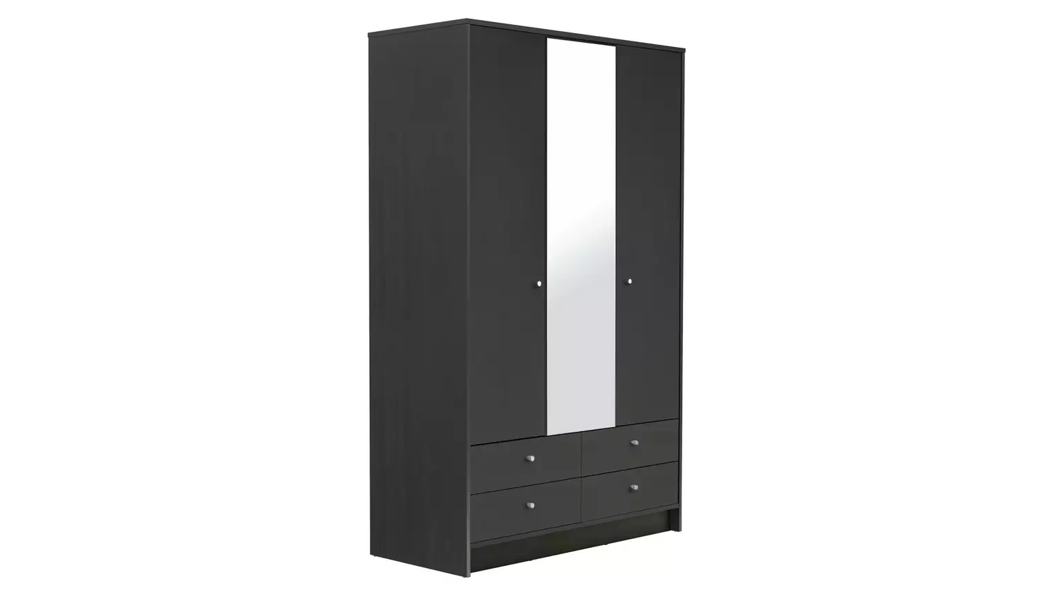 Argos Home Malibu 3 Door 4 Drawer Mirror Wardrobe -Black Oak