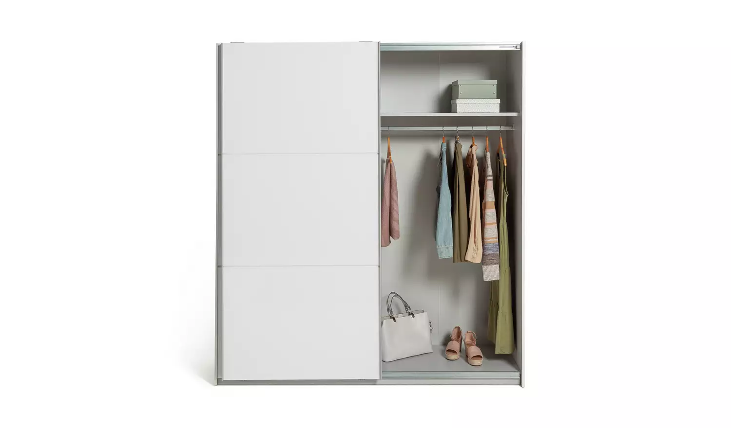 Habitat Holsted 180cm Sliding Wardrobe - White Gloss