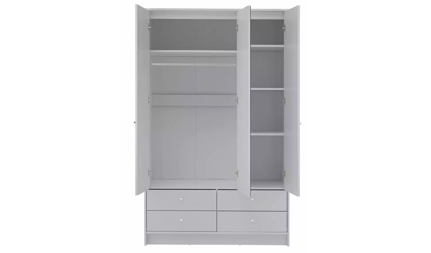 Argos Home Malibu 3 Door 4 Drawer Mirror Wardrobe - Grey