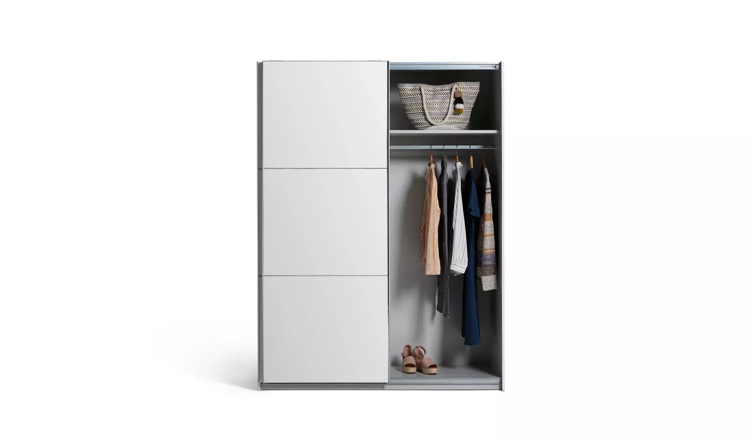 Habitat Holsted Half Mirror 150cm Sliding Wardrobe -White
