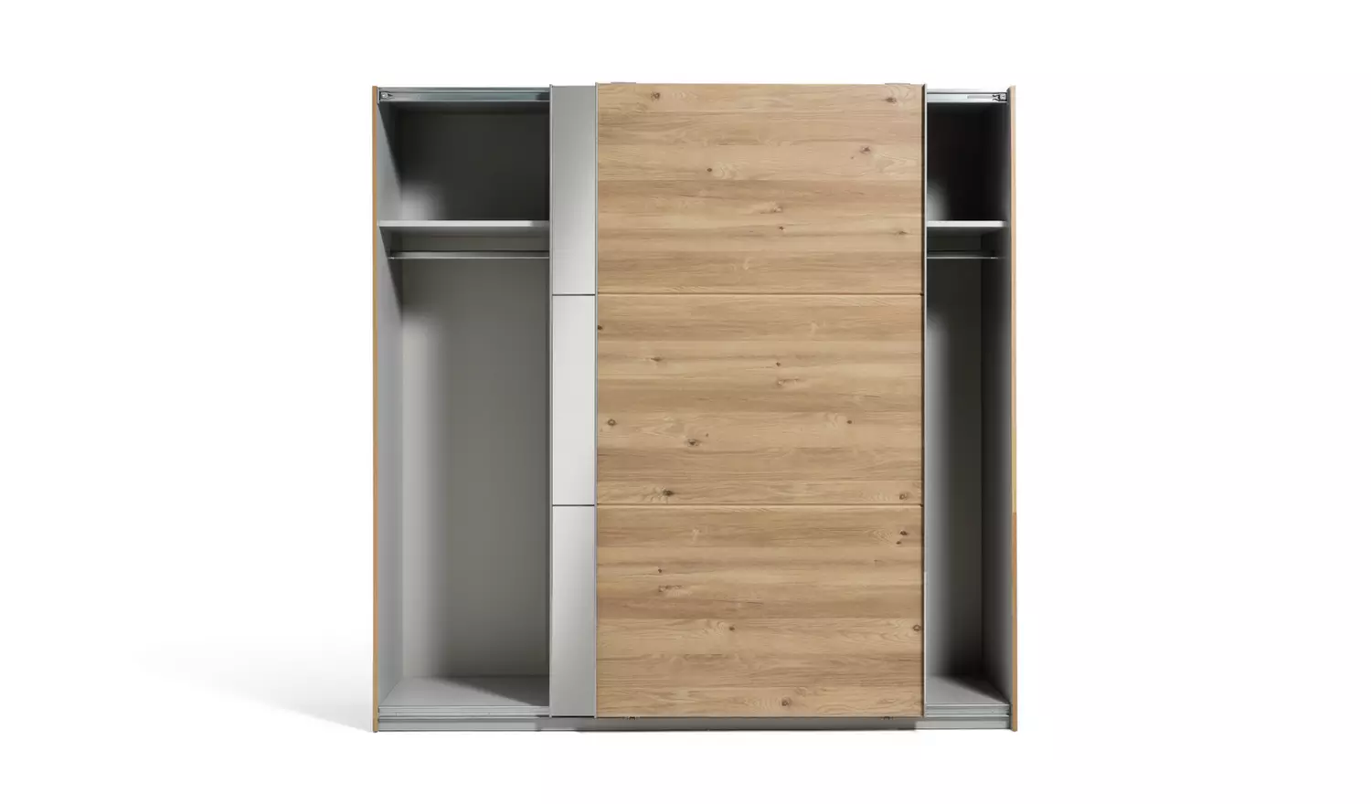 Habitat Holsted Mirror 200cm Sliding Wardrobe - Oak Effect