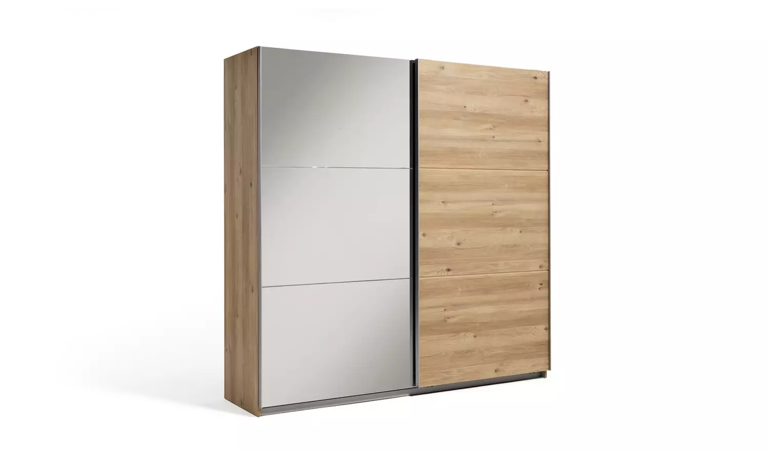 Habitat Holsted Mirror 200cm Sliding Wardrobe - Oak Effect