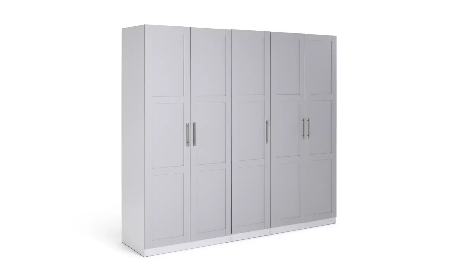 Habitat Munich Panelled 5 Door Wardrobe - Grey