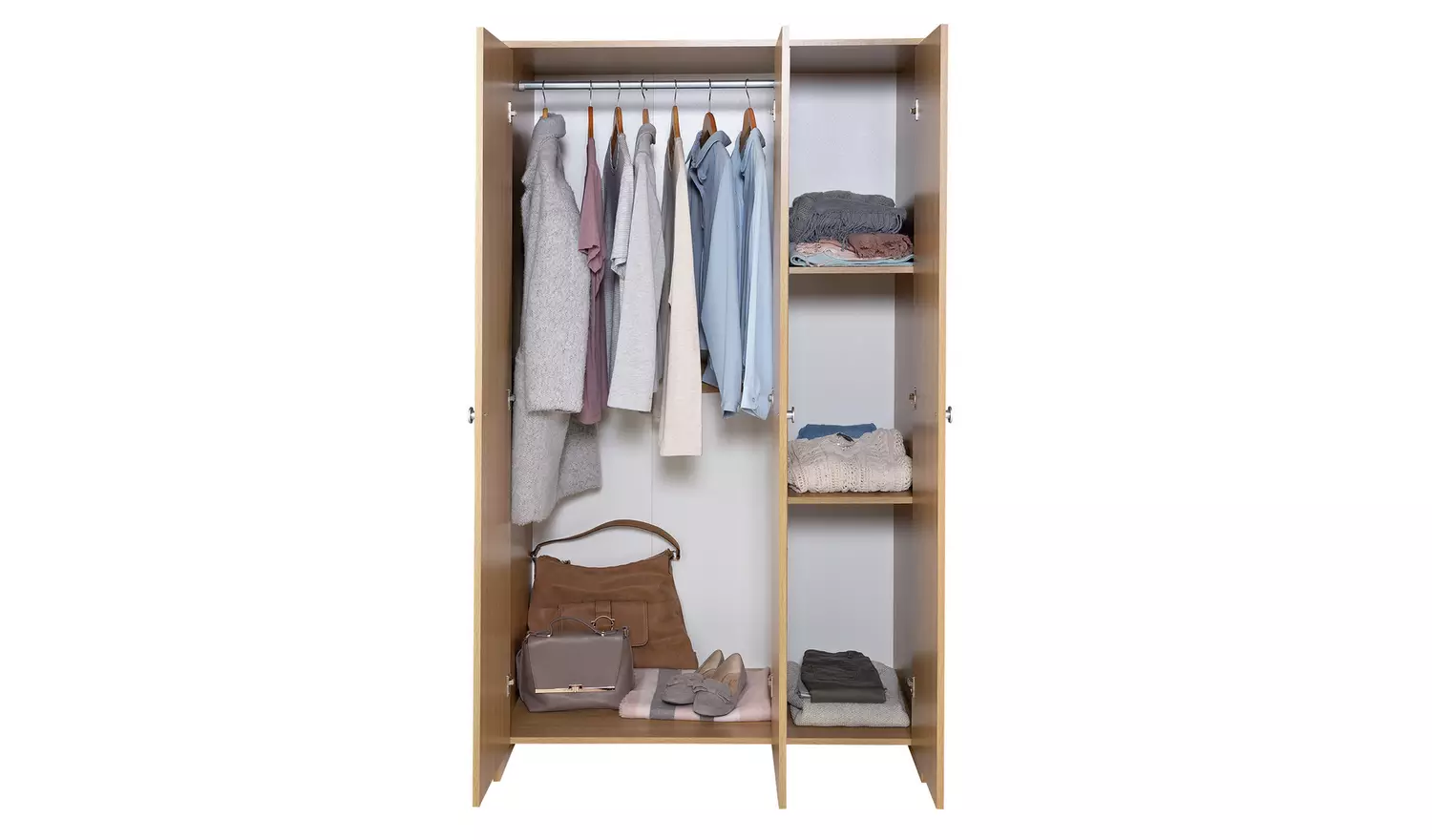 Argos Home Seville 3 Door Wardrobe - Oak Effect