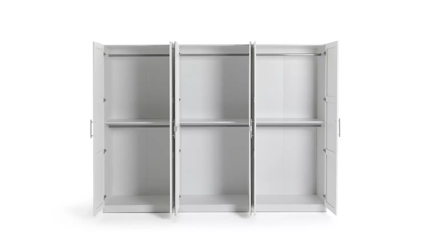 Habitat Munich Panelled 6 Door Mirror Wardrobe - White