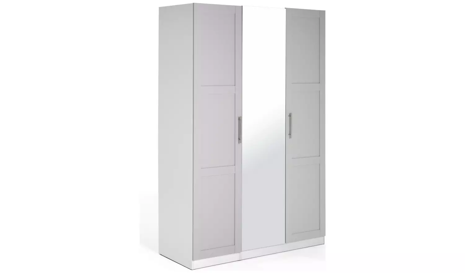 Habitat Munich Panelled 3 Door Mirror Wardrobe - Grey