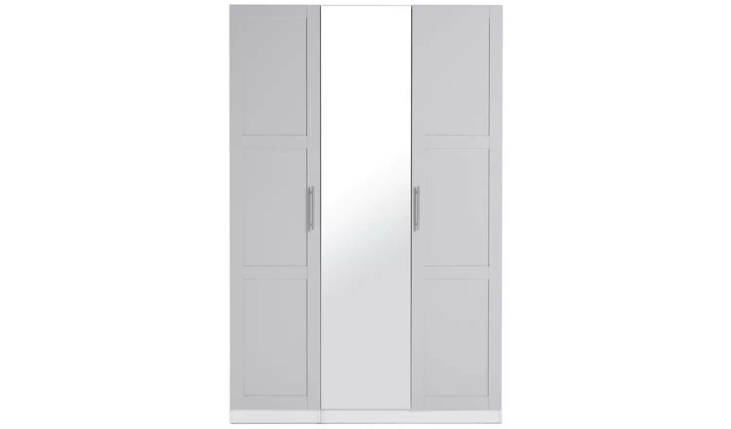 Habitat Munich Panelled 3 Door Mirror Wardrobe - Grey