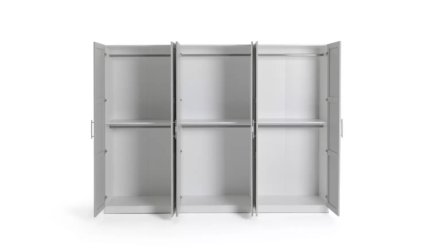 Habitat Munich Panelled 6 Door Mirror Wardrobe - Grey