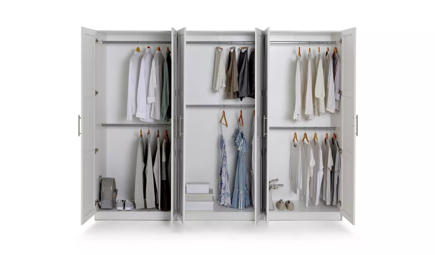 Habitat Munich Panelled 6 Door Wardrobe - White