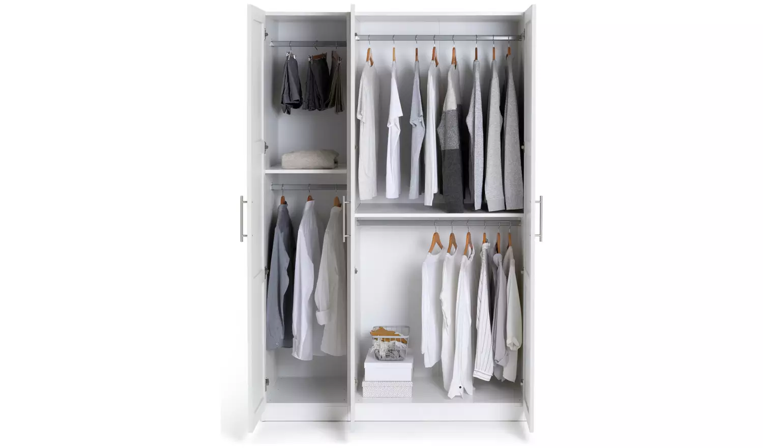 Habitat Munich Panelled 3 Door Wardrobe - White