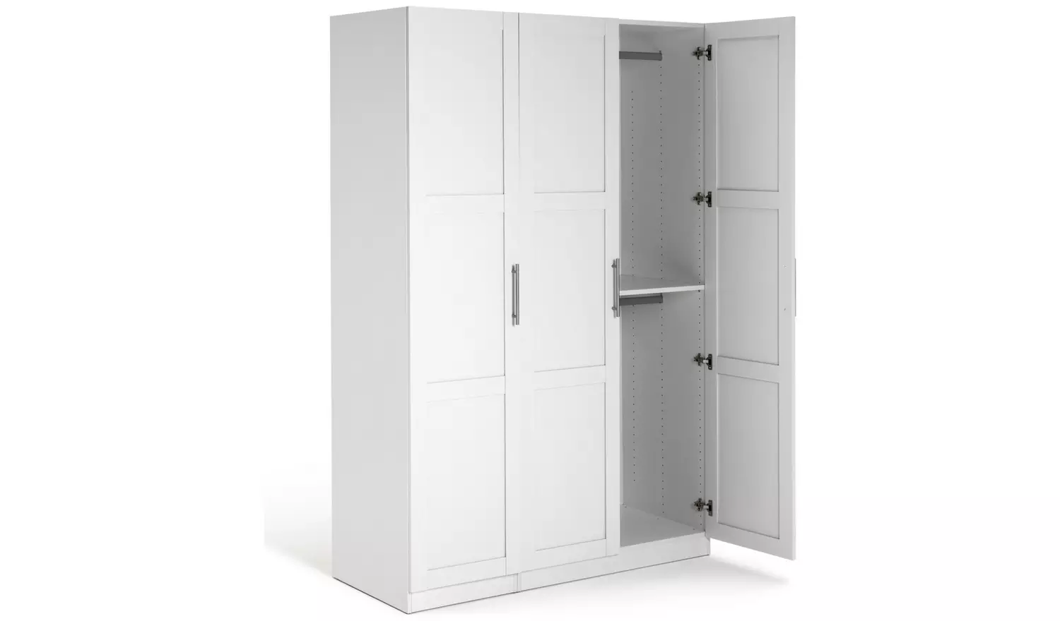 Habitat Munich Panelled 3 Door Wardrobe - White