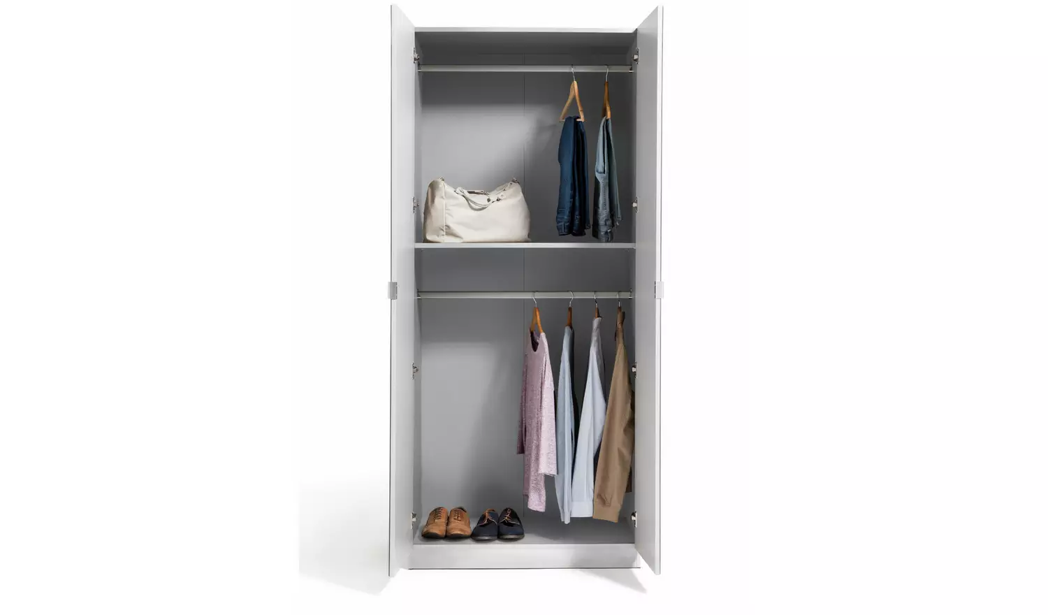 Habitat Munich 2 Door Mirror Wardrobe - White