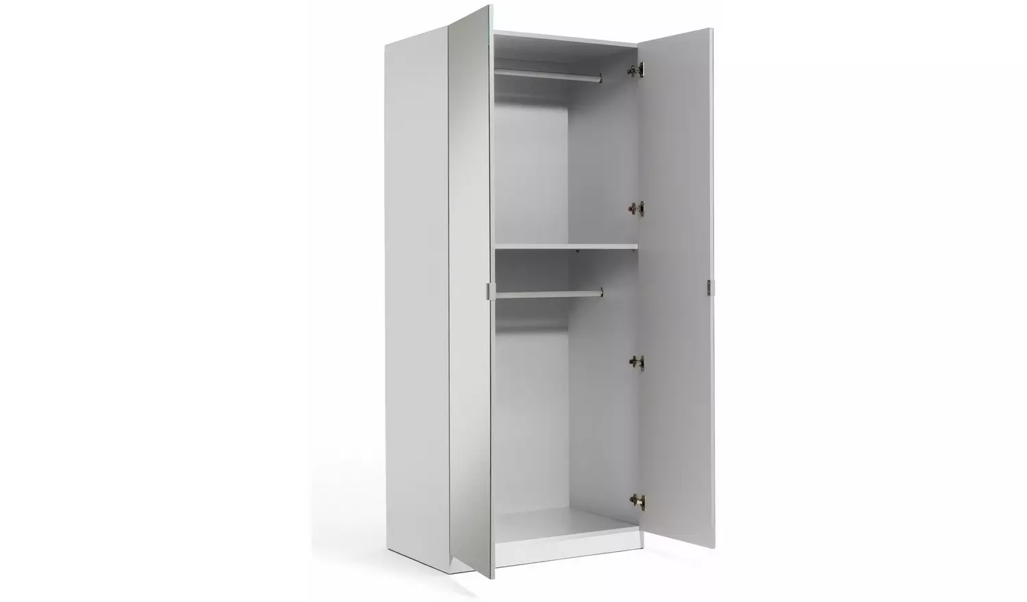 Habitat Munich 2 Door Mirror Wardrobe - White