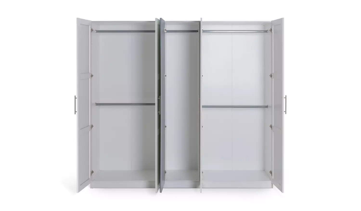 Habitat Munich Panelled 5 Door Mirror Wardrobe - White