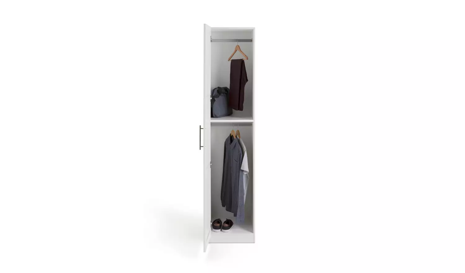 Habitat Munich Panelled 1 Door Wardrobe - White