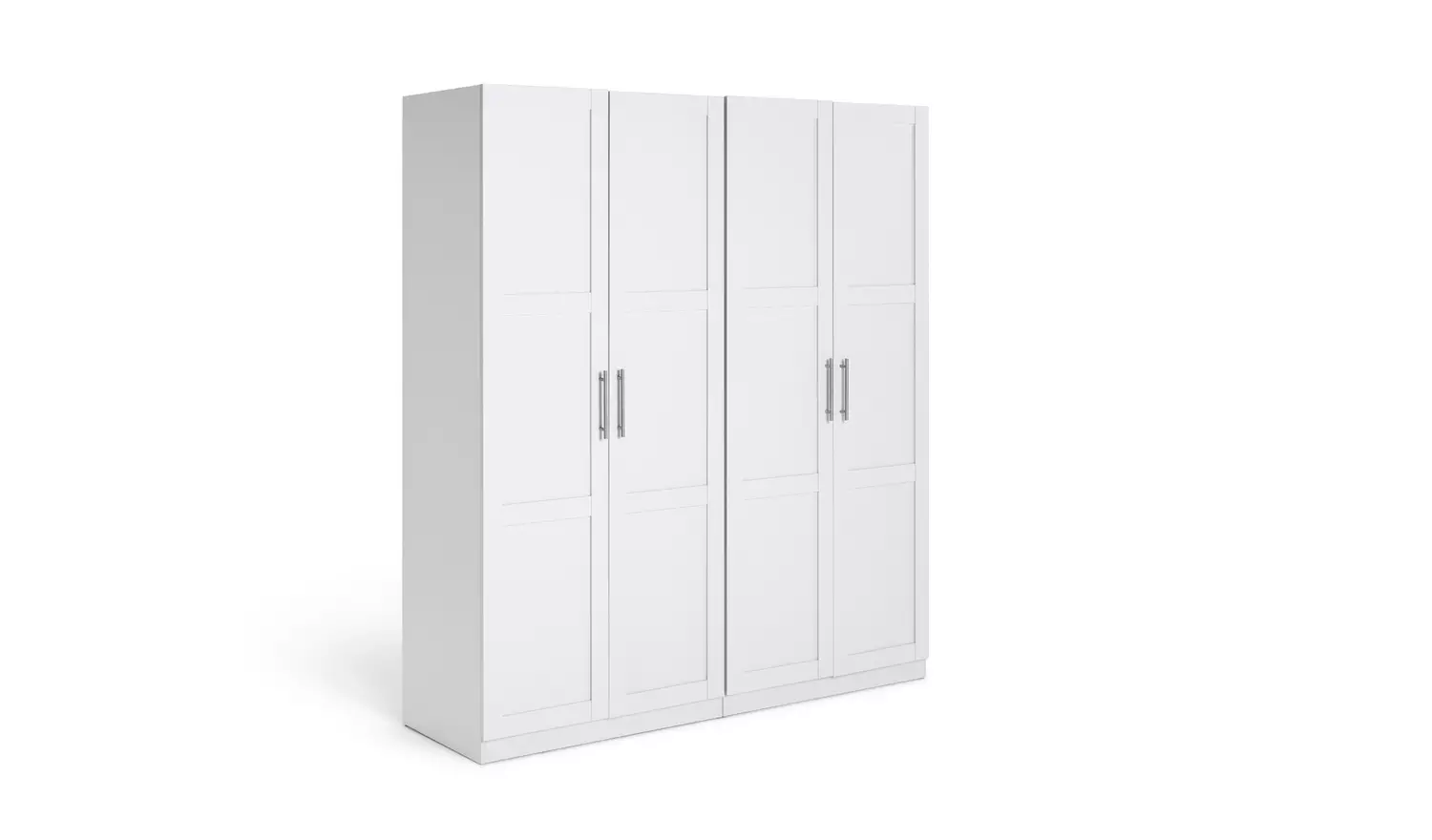 Habitat Munich Panelled 4 Door Wardrobe - White