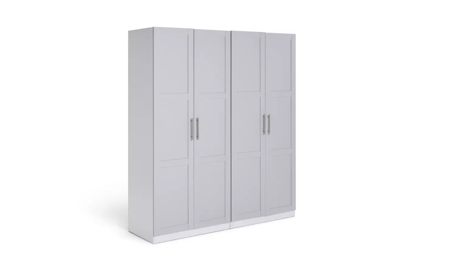 Habitat Munich Panelled 4 Door Wardrobe - Grey