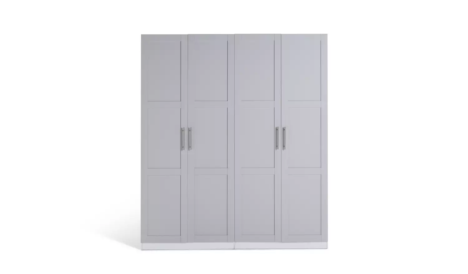 Habitat Munich Panelled 4 Door Wardrobe - Grey