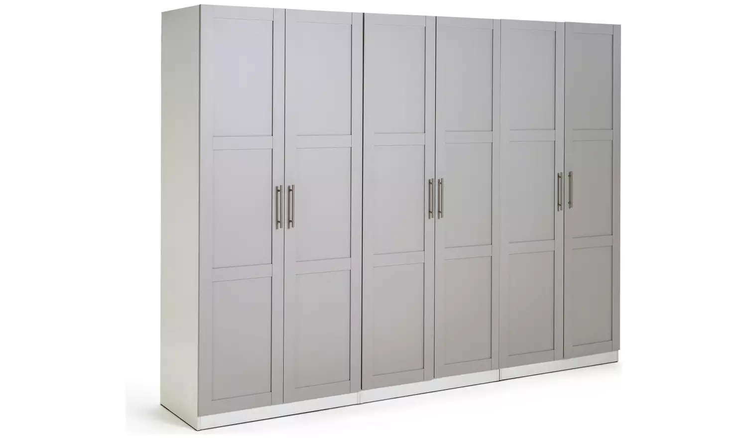 Habitat Munich Panelled 6 Door Wardrobe - Grey