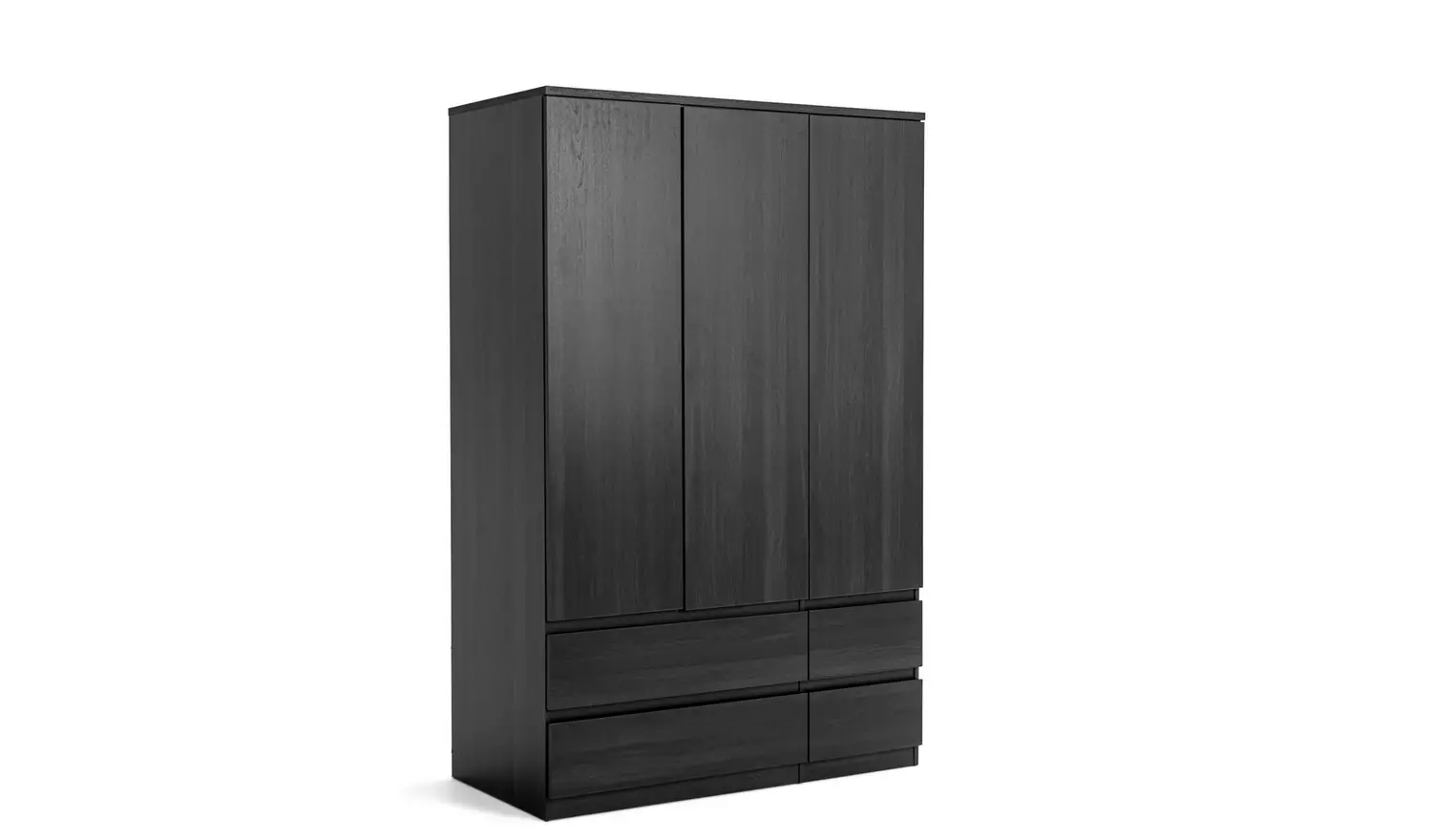 Argos Home Jenson 3 Door 4 Drawer Wardrobe - Black Brown