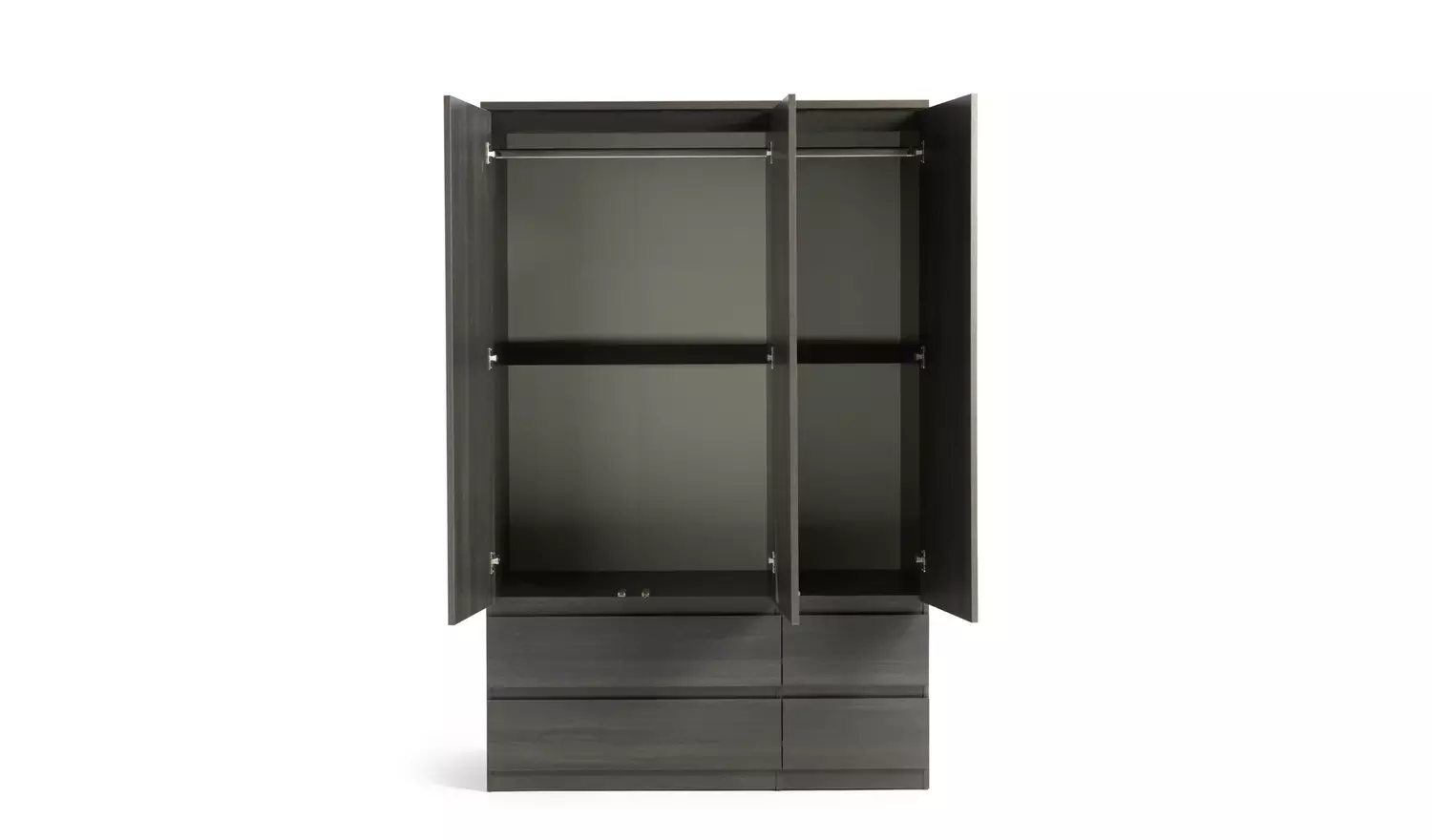 Argos Home Jenson 3 Door 4 Drawer Wardrobe - Black Brown