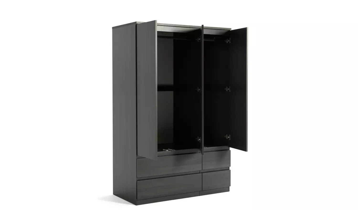 Argos Home Jenson 3 Door 4 Drawer Wardrobe - Black Brown