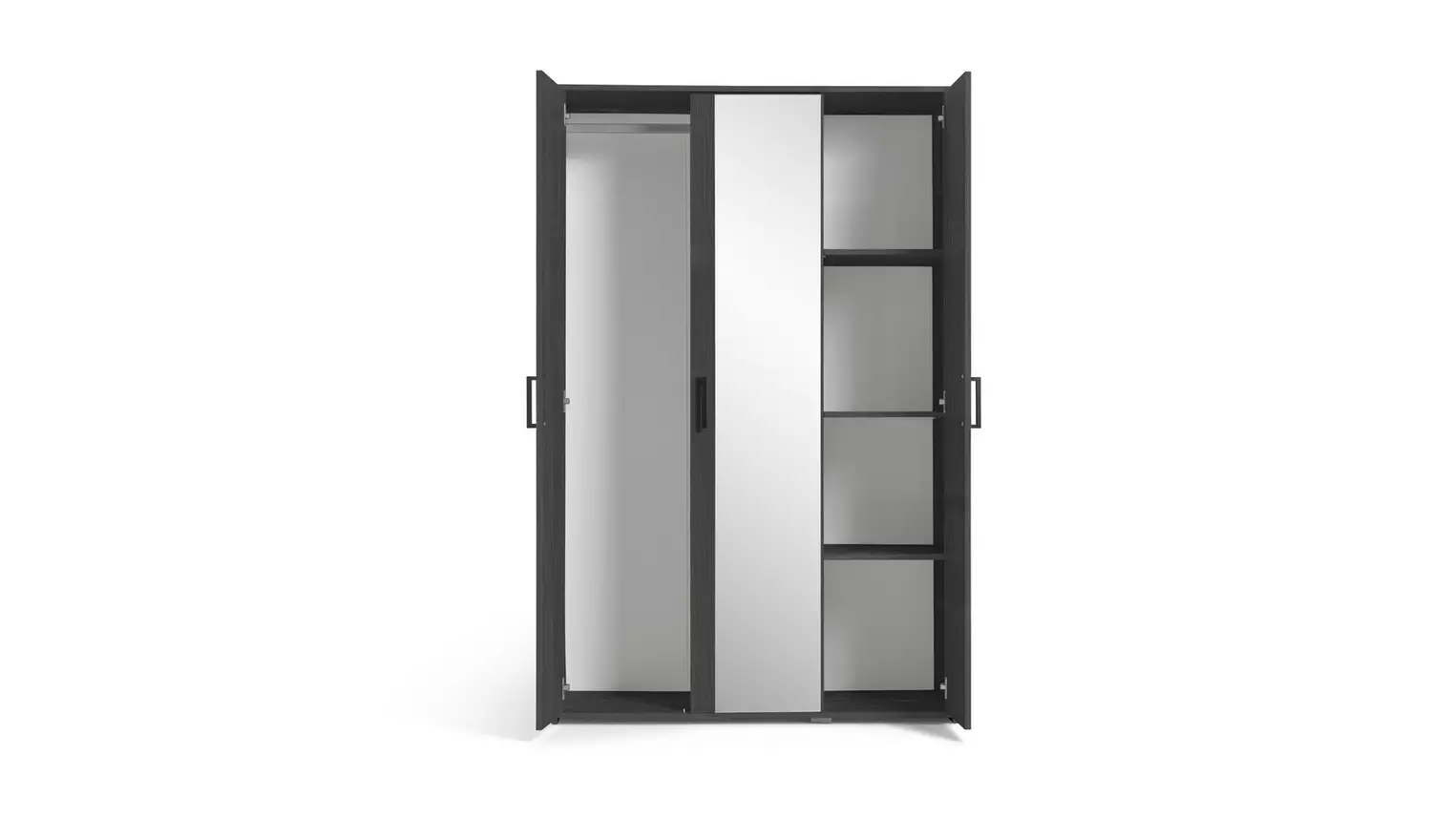 Argos Home Oslo 3 Door Mirror Wardrobe - Black Oak Effect