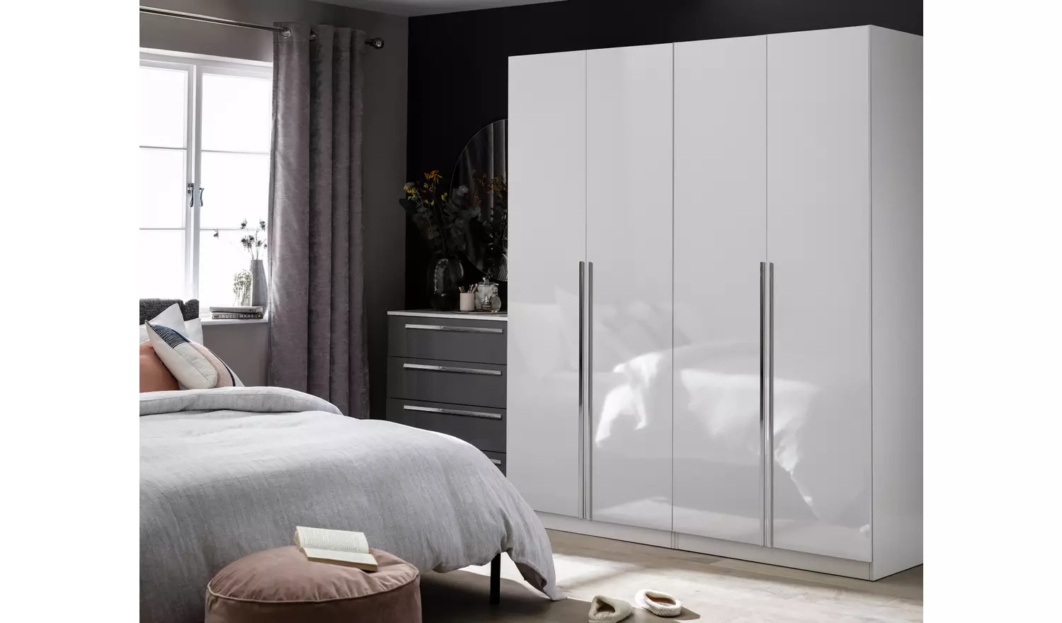 Habitat Munich 4 Door Wardrobe - White