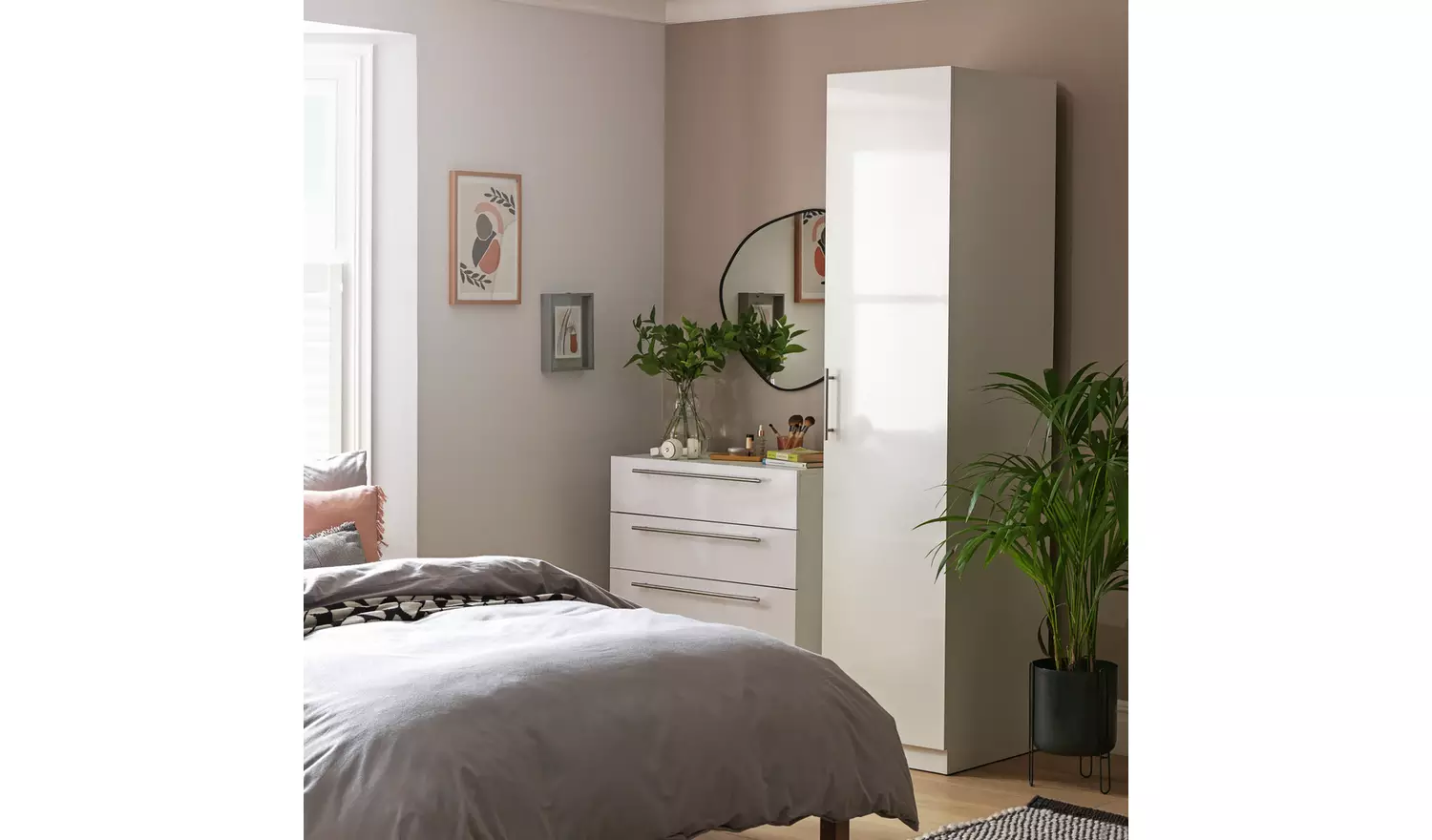 Habitat Munich 1 Door Wardrobe - White