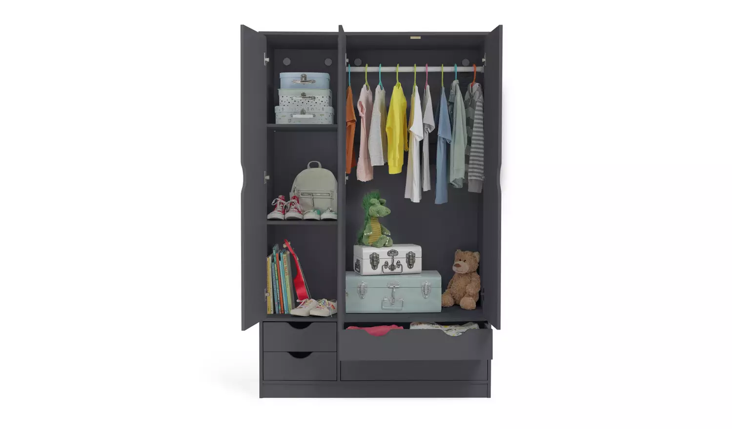 Habitat Pagnell 3 Door 4 Drawer Wardrobe - Grey