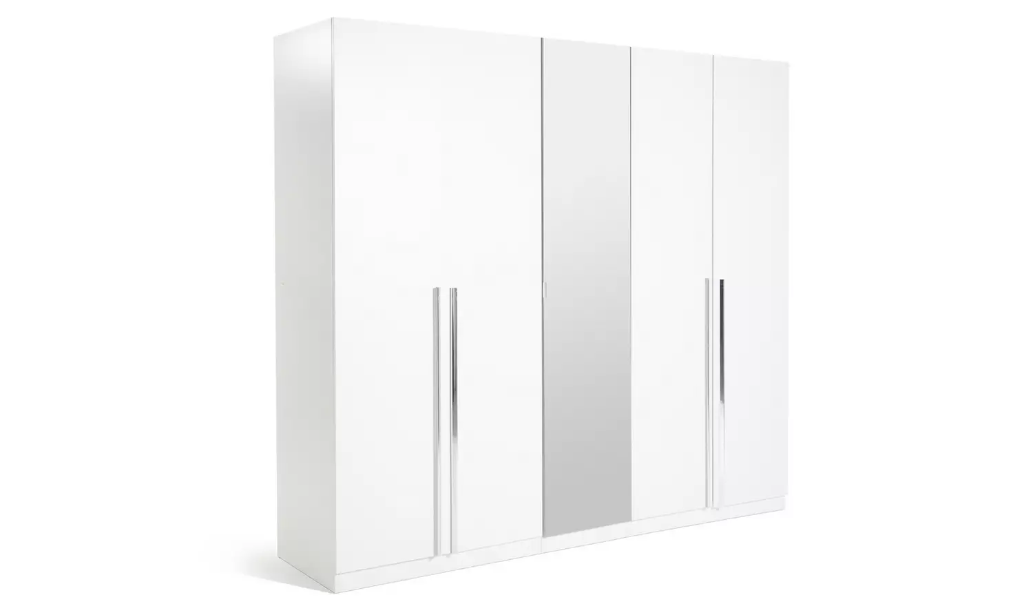 Habitat Munich 5 Door Mirror Wardrobe - White