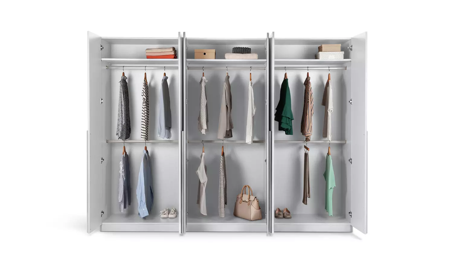 Habitat Munich 6 Door 2 Mirror Wardrobe - White