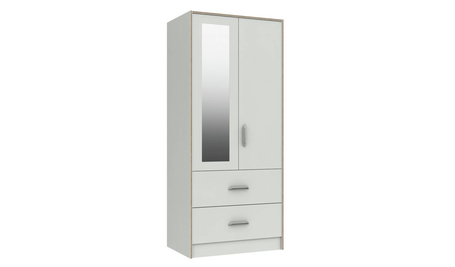 Ashdown 2 Door 2 Drawer Mirror Wardrobe - White