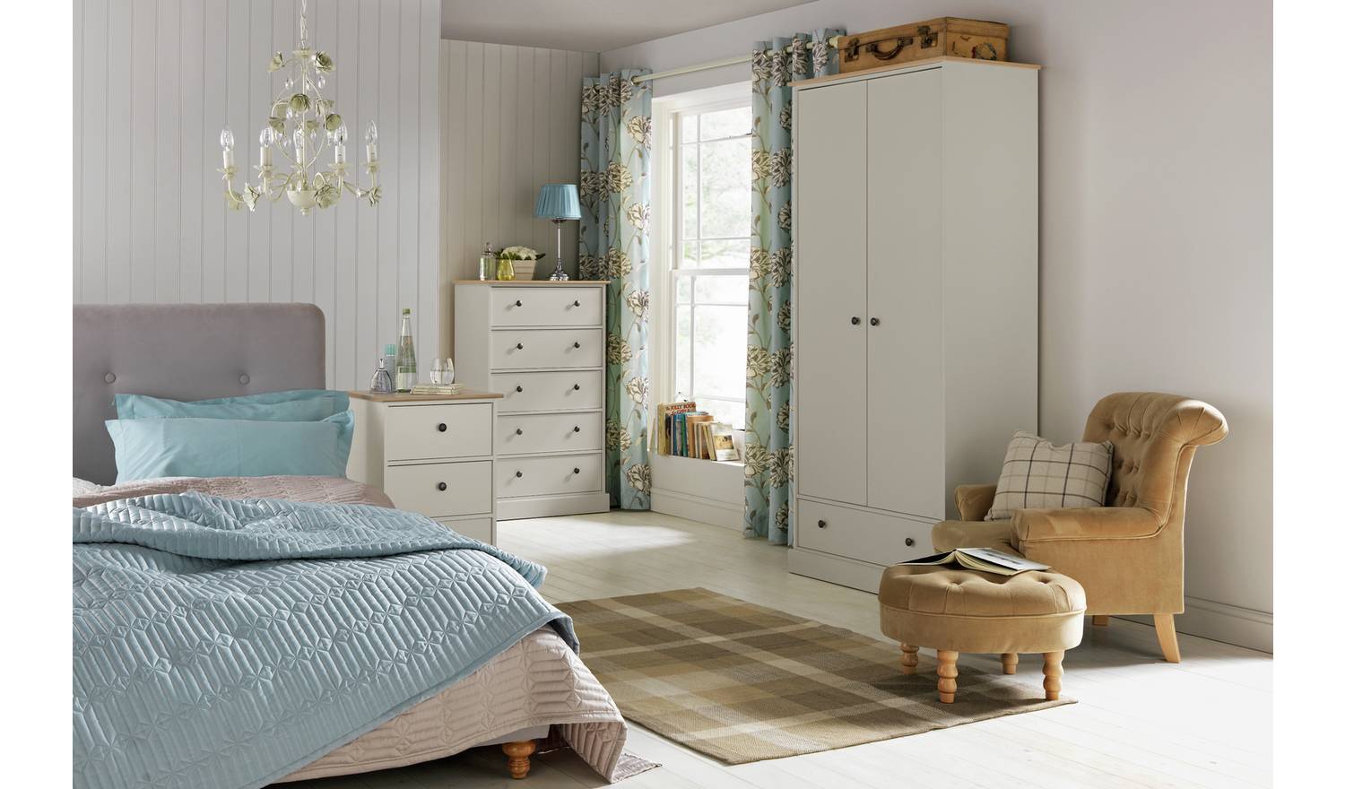 Argos Home Kensington 2 Door 1 Drawer Wardrobe - Grey & Oak