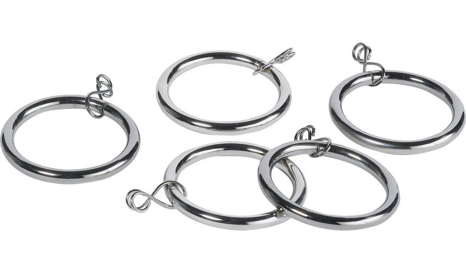 Argos Home 20 Metal Curtain Rings - Stainless Steel