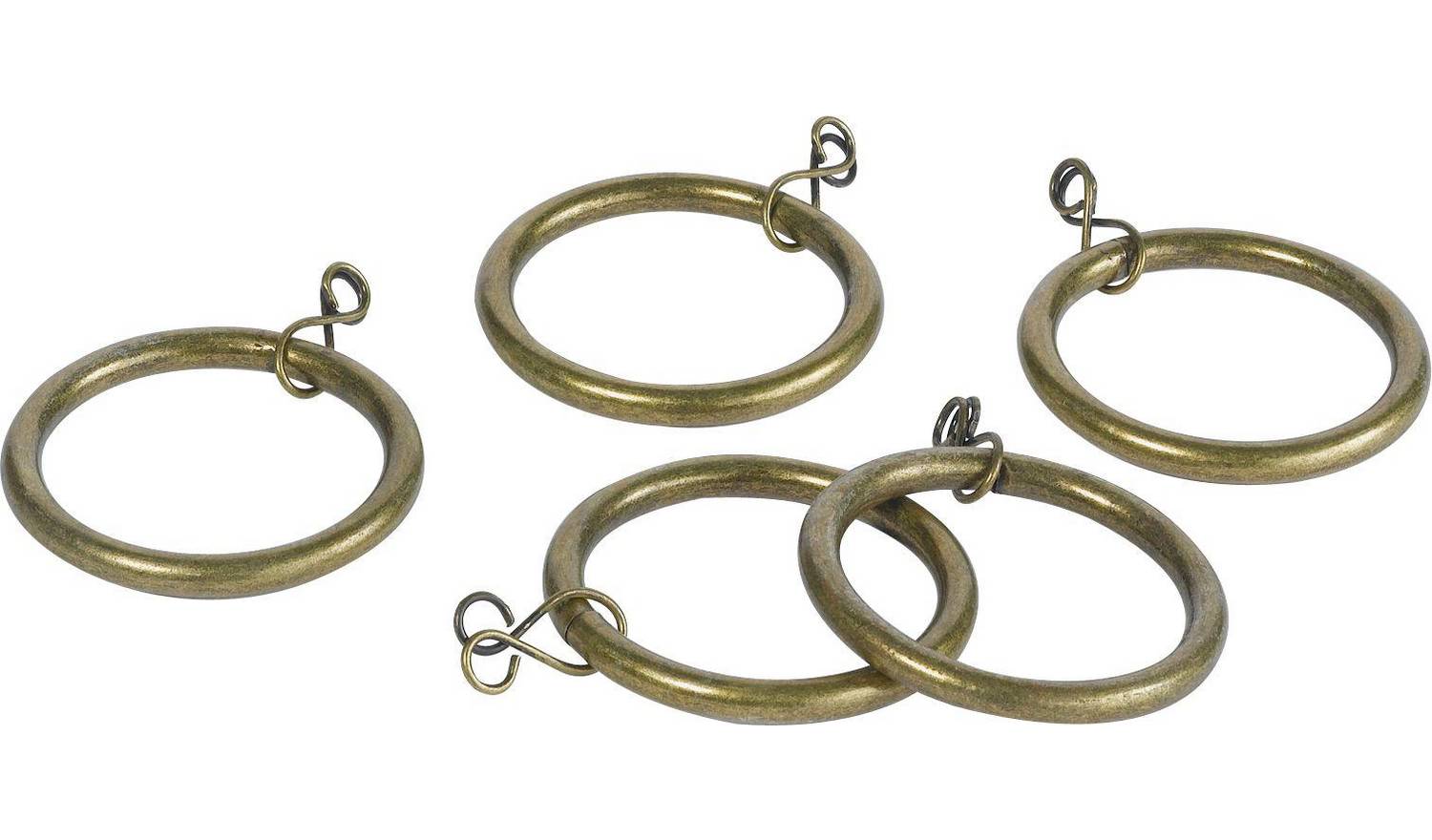 Argos Home 20 MetalCurtain Rings - Antique Brass