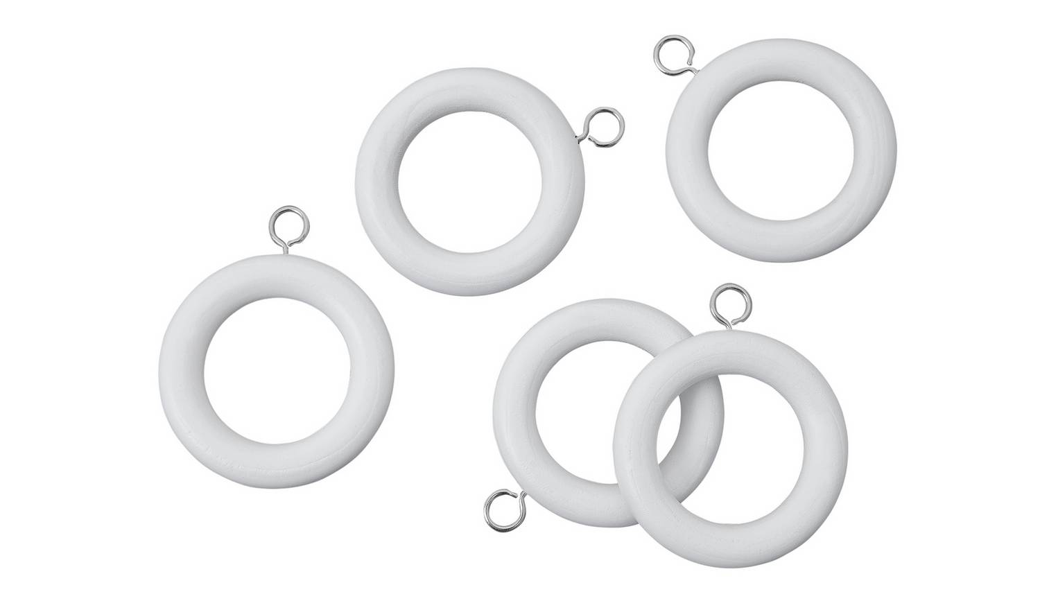Argos Home Pack of 20 Wooden Curtain Rings - White