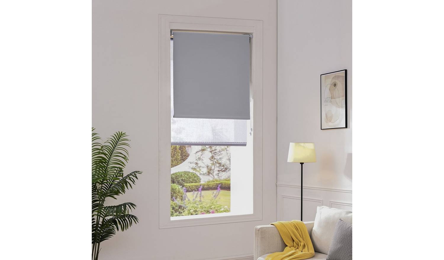 Little Black Book Blackout Double Grey Roller Blind - 60cm