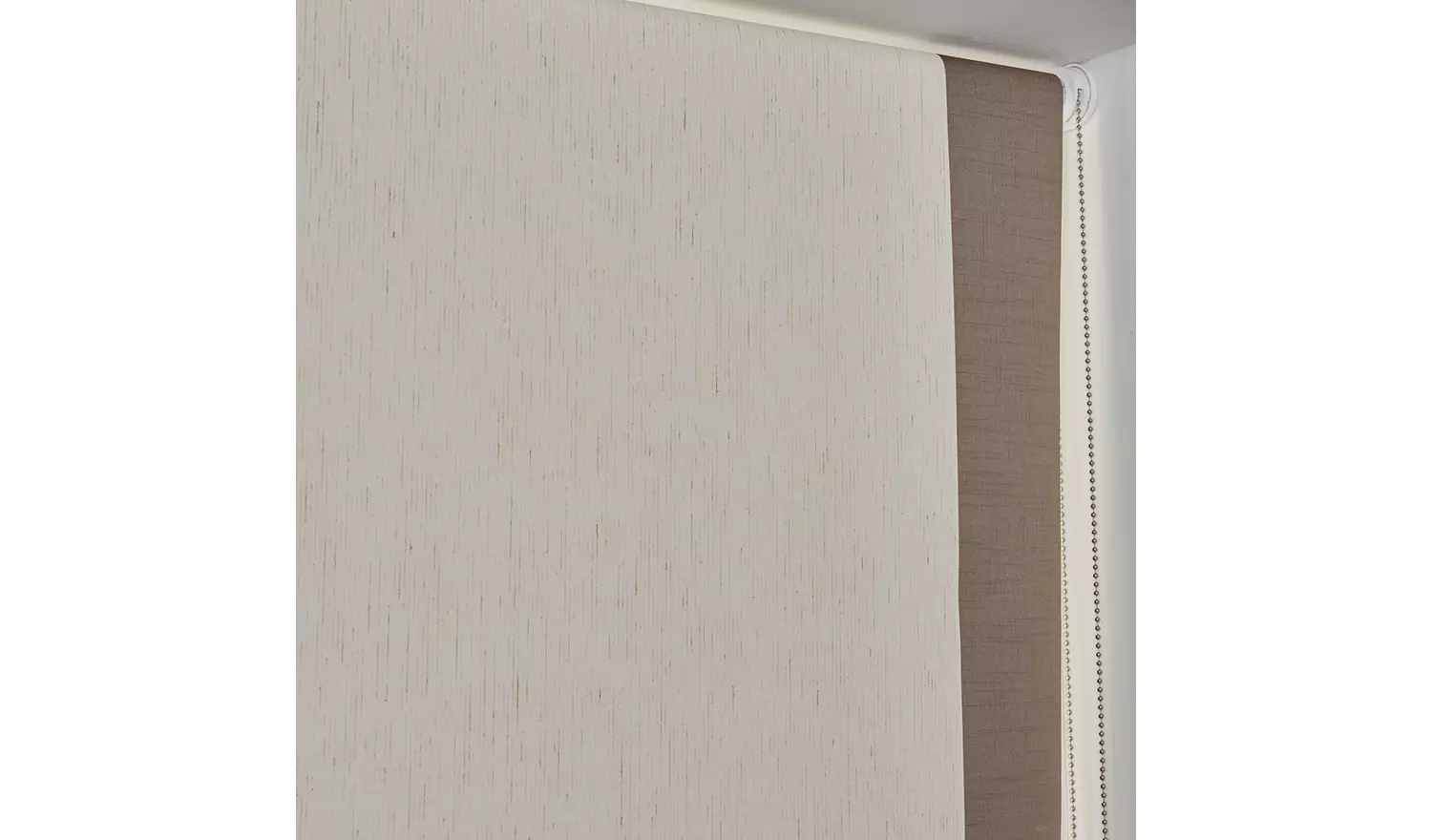 Habitat Block Edge Blackout Off White Roller Blind - 180cm