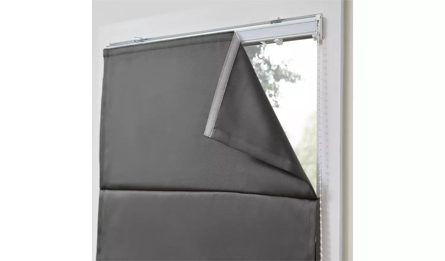 Little Black Book Blackout Charcoal Roman Blind - 70cm