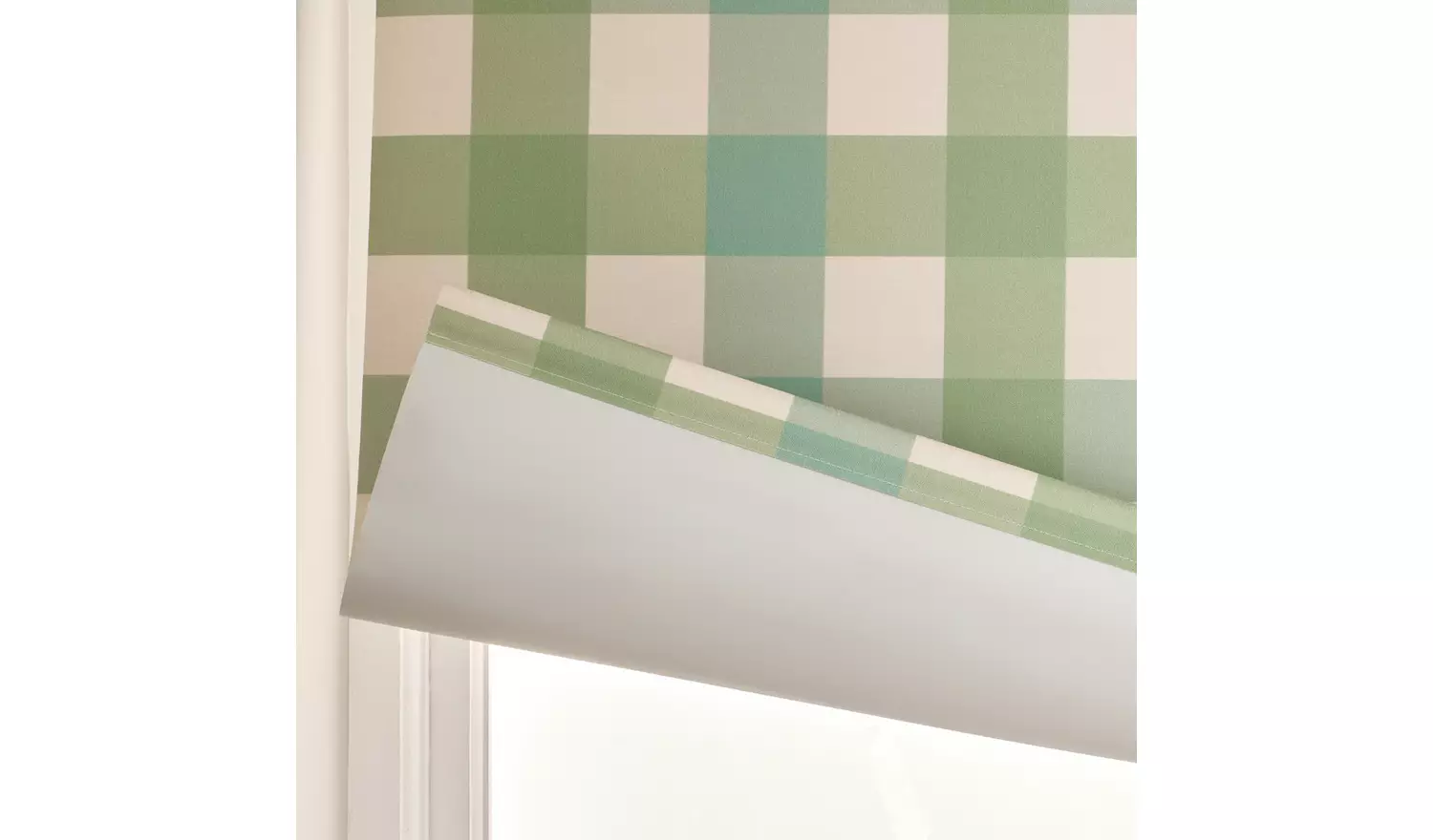 Argos Home Check Blackout Green Roller Blind - 120cm