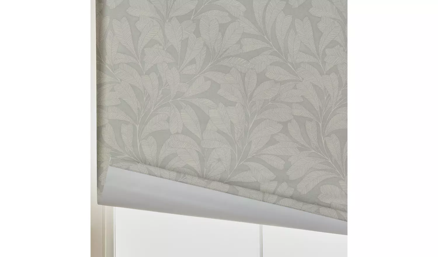 Habitat Linear Leaves Blackout Grey Roller Blind - 180cm