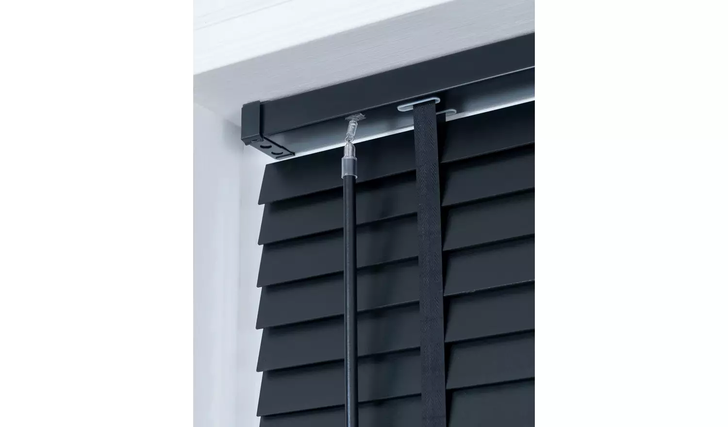Little Black Book Basswood Black Venetian Blind - 150cm