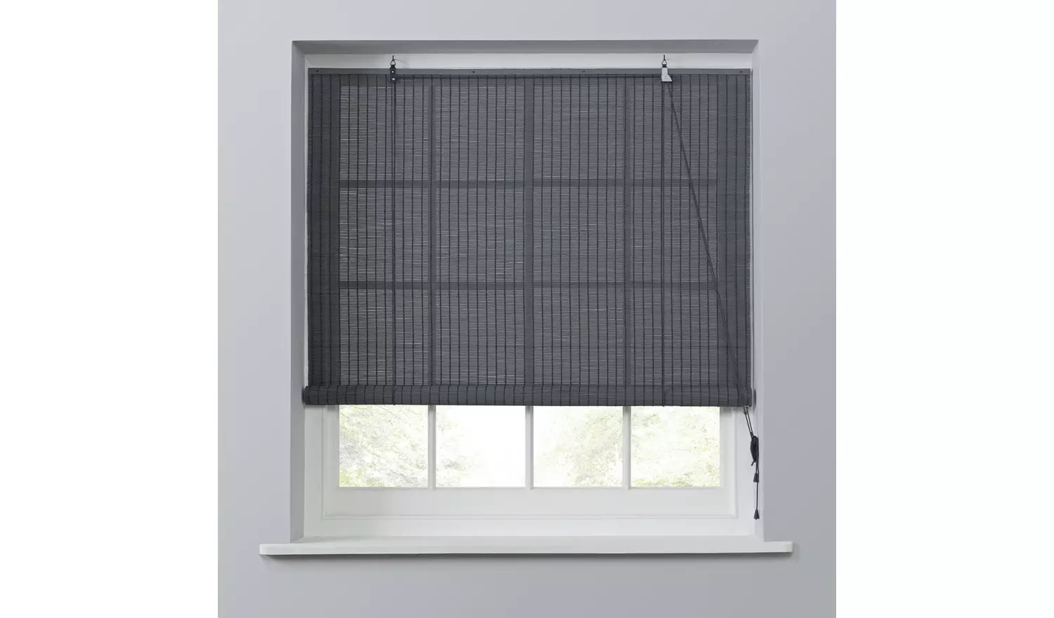 Habitat Bamboo Grey Roller Blind - 120cm