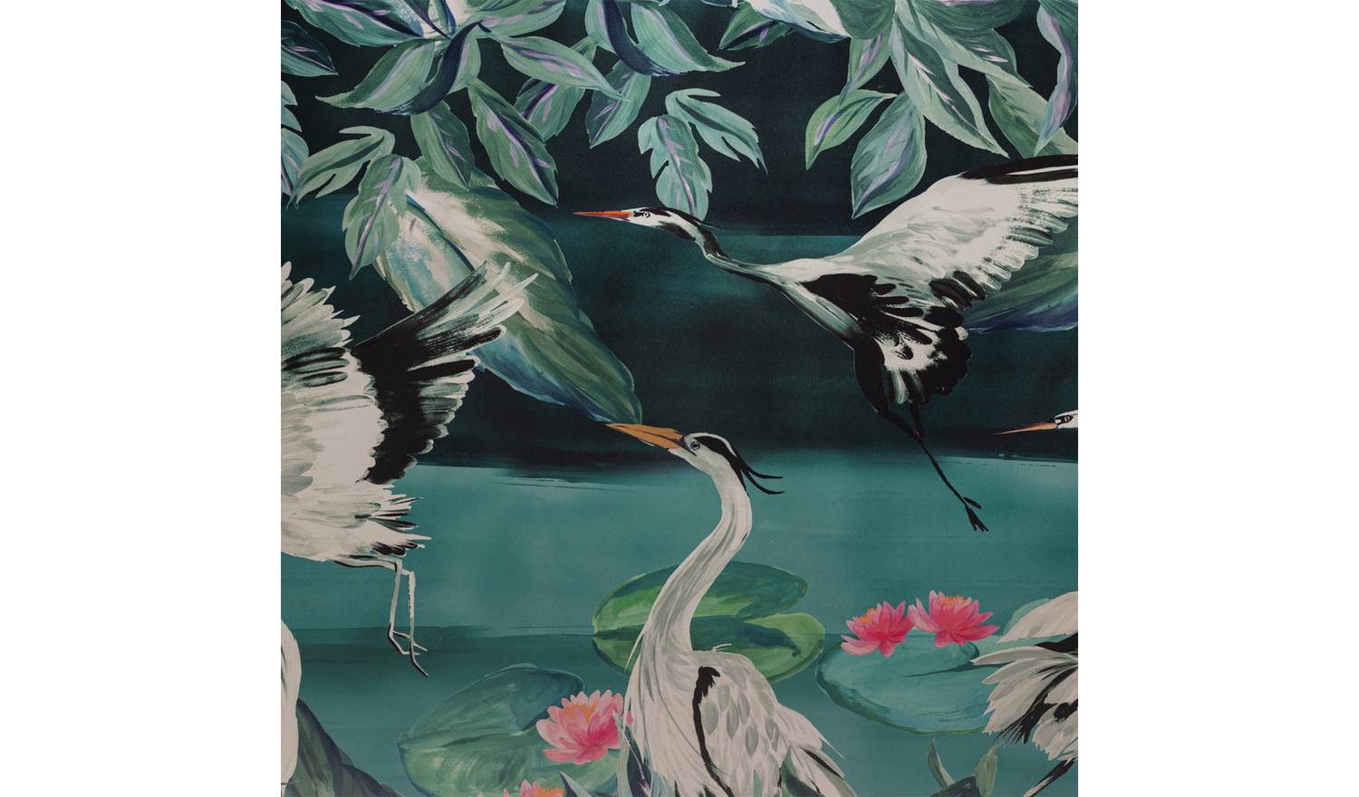 Habitat Japonica Crane Blackout Teal Roller Blind - 90cm