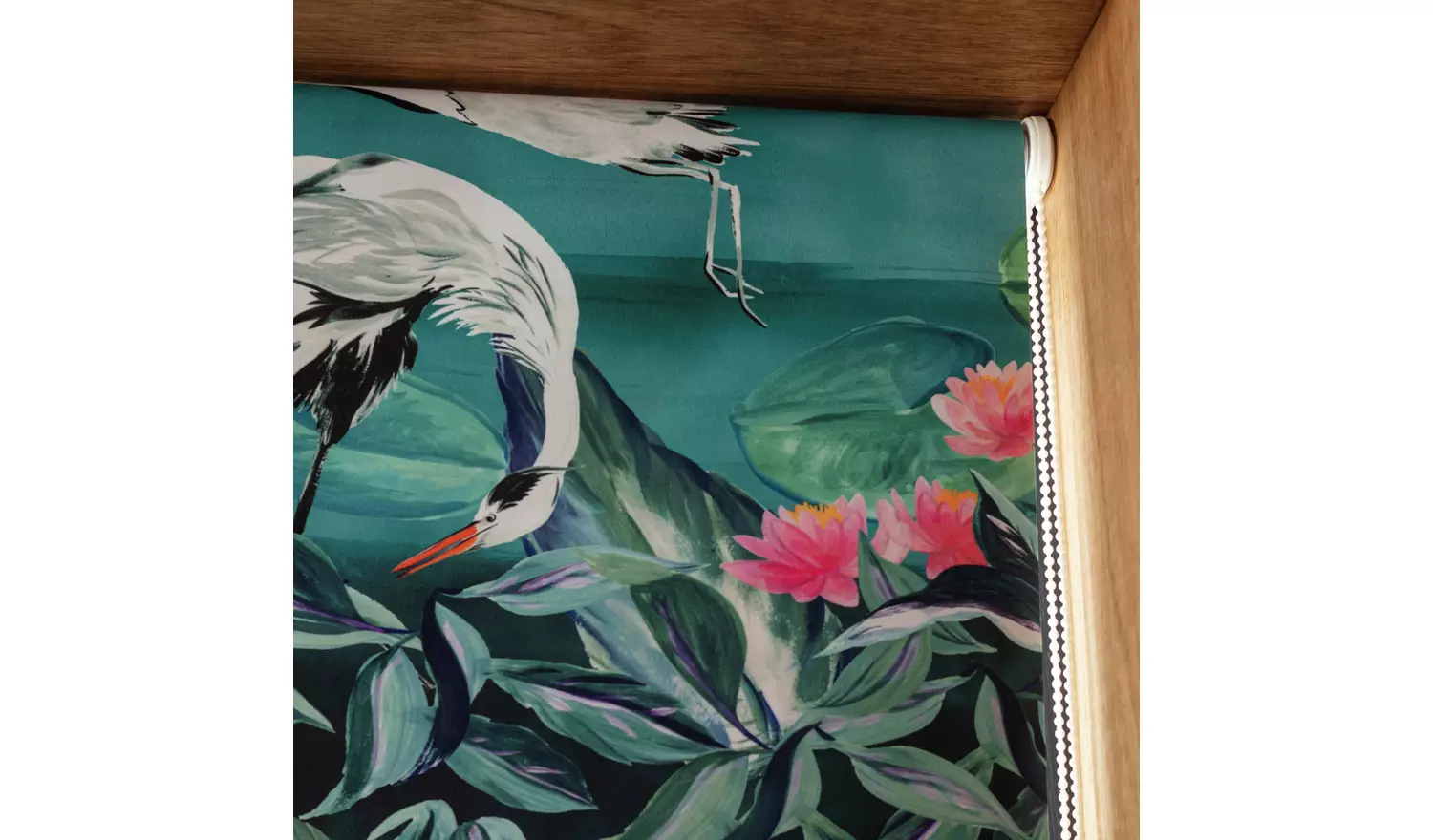 Habitat Japonica Crane Blackout Teal Roller Blind - 120cm